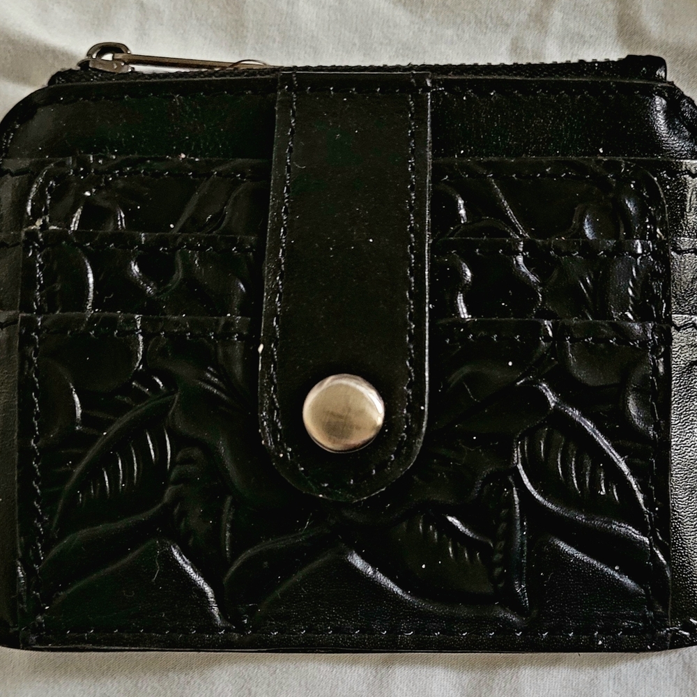 Elegant Black Embossed Women's Wallet